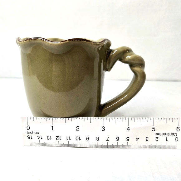 Park Designs, Village Collection olive green ceramic mug. - Picture 9 of 9